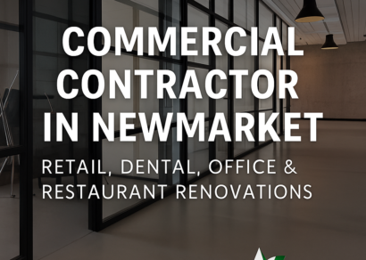 Modern office renovation with glass walls and open layout in Newmarket